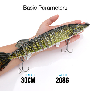 30 centimetri 205g Grandi Esche Da Pesca <span class=keywords><strong>Mare</strong></span> Luccio Pesce Lure Swimbait Crankbait Isca <span class=keywords><strong>Artificiale</strong></span> <span class=keywords><strong>Esca</strong></span> Con Gancio di Pesca Attrezzatura Da Pesca pesca - Product Image 2