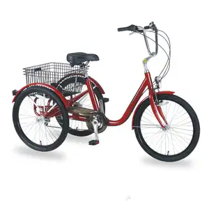 Hot sale cheap adult tricycle cargo bicycle bike with rear basket for old people Model GW7012