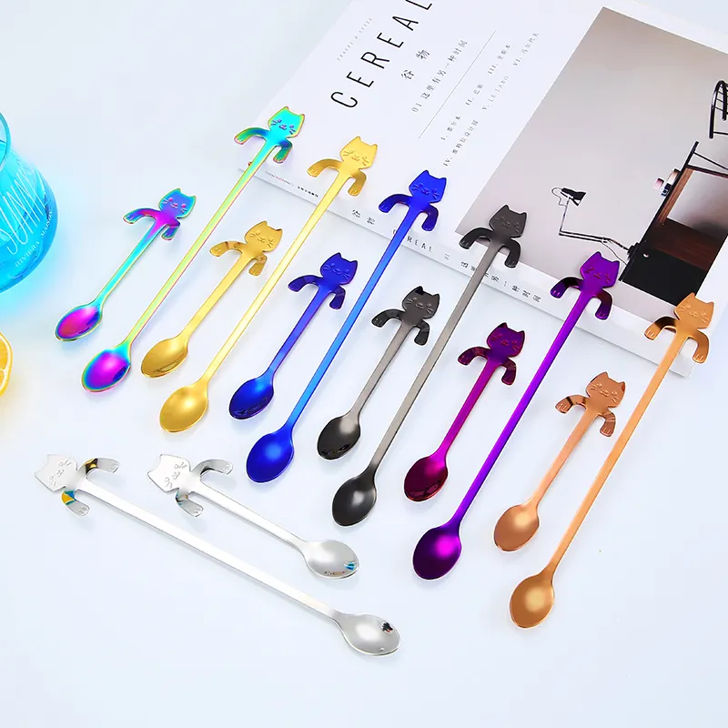 Creative Product Idea Spoon Cartoon Cat Spoon 304 Stainless Steel