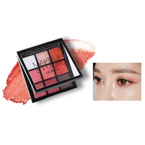 Palet Eyeshadow Makeup 9 Warna, Bedak Basah Mudah Mewarnai Tahan Air Pink Matte Shinning