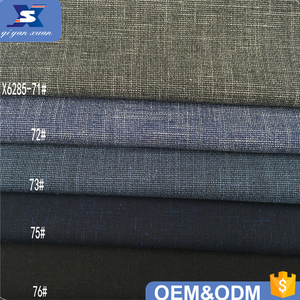 Commercio all'ingrosso Poliestere lino viscosa spandex composizione dobby design texture atto a soddisfare gli uomini del vestito della giacca sportiva in tessuto per la primavera del panno - Product Image 2