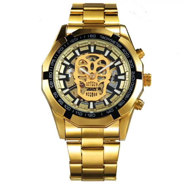 Золотой Скелет победитель часы для мужчин механические мужские часы лучший бренд класса люкс 2021 Автоматические наручные часы сталь Ремешок на каждый день