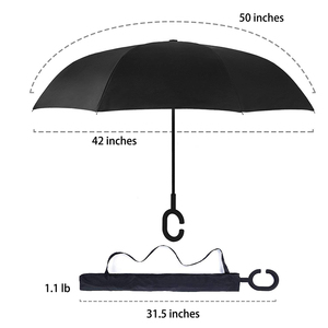 En gros personnalisé <span class=keywords><strong>Pas</strong></span> <span class=keywords><strong>Cher</strong></span> C poignée à l'envers <span class=keywords><strong>parapluie</strong></span> <span class=keywords><strong>inversé</strong></span> avec des nervures en fiber de verre - Product Image 3