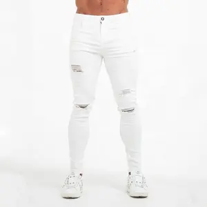 Jeans Manufacture Mens Jeans Skinny Fitting Street Fashion Style White Jeans Pants Denim Men Slim Fit