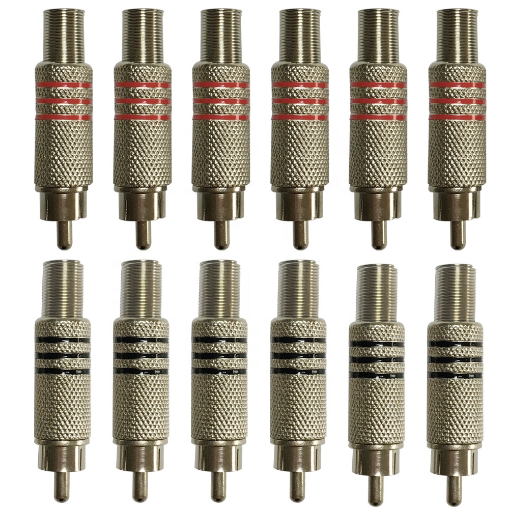DCFun RCA штекер адаптер аудио Phono позолоченный припой разъем