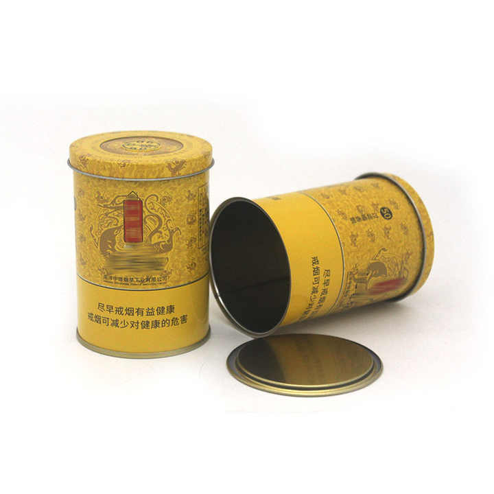 round tobacco tin Empty Pipe - Vintage, Metal, Round, Player's, Tobacco