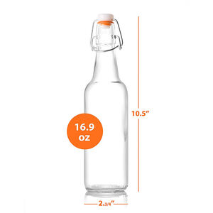 Kombucha-botellas de vidrio para elaboración de cerveza casera, tapa de vidrio transparente, <span class=keywords><strong>Beer</strong></span>-16oz - Product Image 2