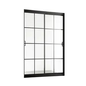 Schiebe Günstige Black Frame Matt Black Dusch wand