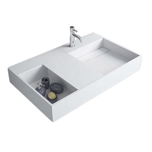 OEM <span class=keywords><strong>de</strong></span> alta calidad <span class=keywords><strong>de</strong></span> superficie sólida artificial fundición <span class=keywords><strong>de</strong></span> piedra <span class=keywords><strong>de</strong></span> <span class=keywords><strong>baño</strong></span> colgado en la pared lavabo con armario - Product Image 1
