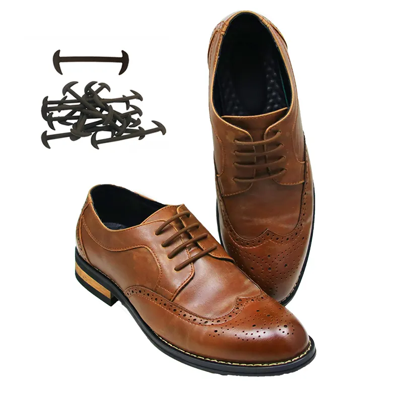 Запасные традиционные эластичные шнурки без завязывания, деловые кожаные шнурки для обуви для мужчин