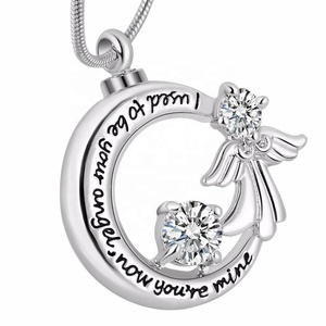 Me casé para ser tu ángel ahora <span class=keywords><strong>eres</strong></span> mío. piedra urna Collar para cenizas recuerdo Memorial cremación joyería colgante - Product Image 1