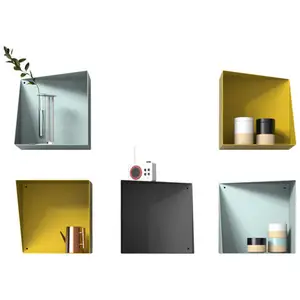 北欧新坚固的高品质方形铁墙浮动货架显示为浴室客厅厨房