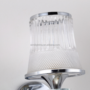 <strong>Chrome</strong> Finish Glass Shade Decorative <strong>Wall</strong> <strong>Lights</strong> for Bedroom With Switch New - Product Image 6
