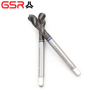 Tarauds de <span class=keywords><strong>machine</strong></span> <span class=keywords><strong>HSS</strong></span> Tarauds de filetage à flûte en spirale Tarauds de <span class=keywords><strong>machine</strong></span> avec anneau bleu des outils à main - Product Image 1