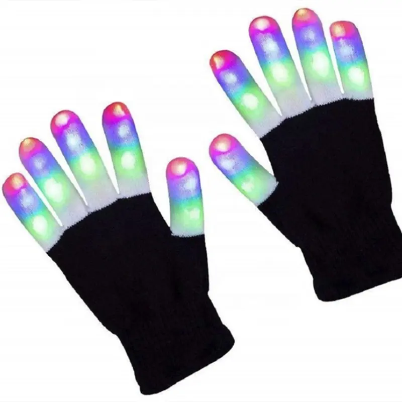 Multi Color Party Flashing Led Light Gloves Led Finger Light Gloves