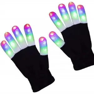 Luvas de led piscante em várias cores, luvas com luz de led para dedo e festa