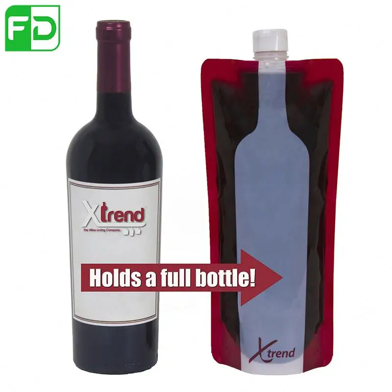 Taşınabilir yeniden kullanılabilir şarap şişesi çantası emzik katlanabilir şarap çantası katlanabilir sıvı sızdırmaz Flask tutucu şarap likör içecekler