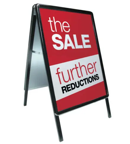 Shop display foldable A-Board Pavement Sign Advertising aluminum Poster Holder stand