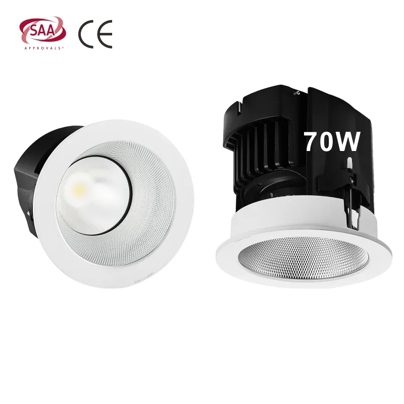 HH32 24vdc High 3000 Lumen 70w 60w 50w 55w Harga Lampued Project 150mm Module Dali Dimmable Anti-Glare Ceiling LED Downlight