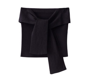 Maglione Sexy con spalle scoperte alla moda coreana maglieria 12GG con Logo frontale per la stagione estiva piccola MOQ Ropa De Mujer - Product Image 5