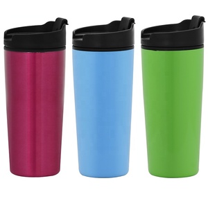 doble pared <span class=keywords><strong>exterior</strong></span> de plástico dentro de la taza con tapa de la taza de café para el coche de la Oficina - Product Image 1