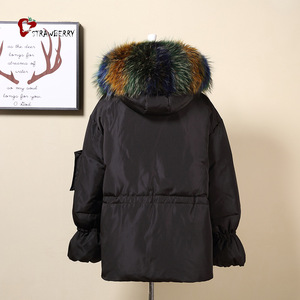 Alibaba China mujeres ropa de invierno estilo europeo abajo mapache chaqueta - Product Image 6