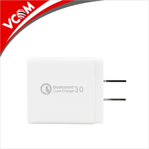 VCOM marca Atacado Rápida carga 3.0 carregador de parede USB Único QC 3.0 Carregador De Parede EUA/UE de tipo carga rápida com