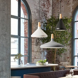 Float Macaron Cône Plug Aluminium Bois Trompette Pendentif luminaires - Product Image 6