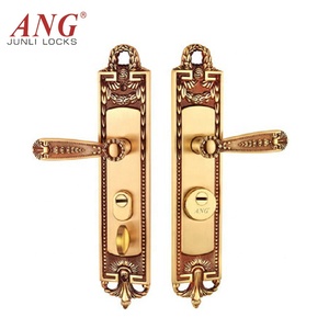 Prime Quality Polished Metal Anti Prying American Double Pull Villa Home Bedroom <strong>Copper</strong> Manual Sliding <strong>Door</strong> <strong>Knob</strong> Lock Set - Product Image 4