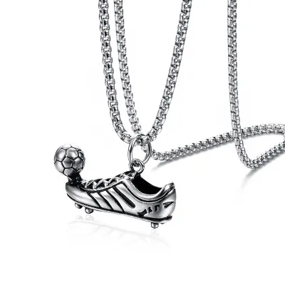 New fashion titanium 강 football sneaker 망 펜 던 트 necklace