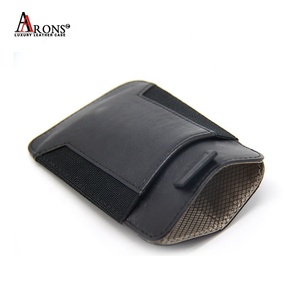 RFID de cuero para hombre de cuero genuino negro caso de tarjeta de regalos de cabra piel de <span class=keywords><strong>oveja</strong></span> slim tarjeta titular cartera - Product Image 4