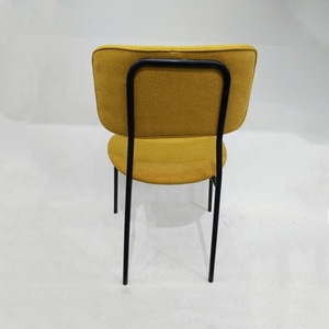 Offre spéciale <span class=keywords><strong>Chaise</strong></span> de salle à manger en velours <span class=keywords><strong>jaune</strong></span> de luxe Design moderne de style français avec fonction de refroidissement Salle à manger Restaurant - Product Image 3