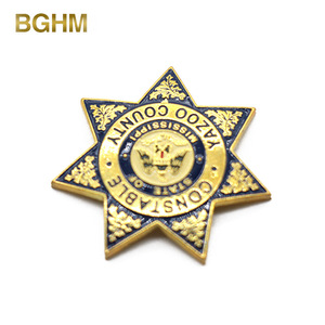 Personalizado oro esmalte de Metal en forma de <span class=keywords><strong>estrella</strong></span> de seguridad militar placa para <span class=keywords><strong>la</strong></span> cartera - Product Image 1