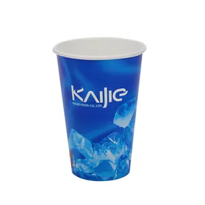 22oz Disposable Soft Drink Custom Printing Paper Cup With Lid