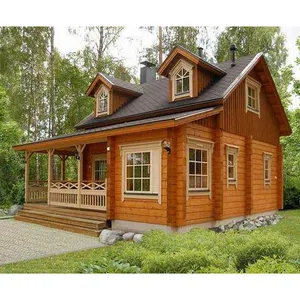 预制 2 层原木材料和房屋使用木结构房屋和别墅