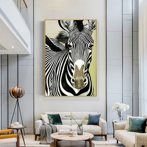 Modern ev dekorasyonu soyut <span class=keywords><strong>zebra</strong></span> boyama hayvanlar tuval yağlıboya - Product Image 3