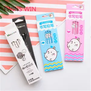 cute animal series wooden pencil set school stationery for kids 444