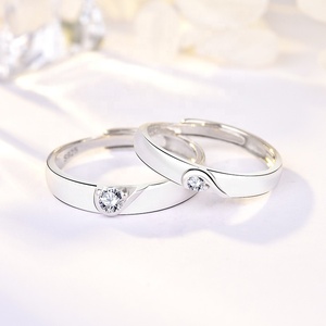 Nhẫn đôi bạc Ý 925 hình trái tim nhịp tim, dành cho nữ và nam, trang sức cao cấp, quà tặng ngày cưới, ngày lễ tình nhân 5227 Fashion - Product Image 2