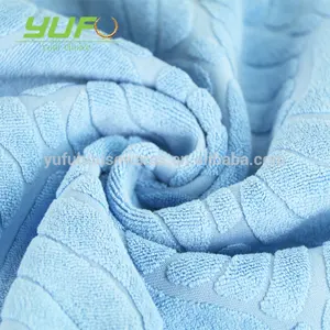 Hot sale blue microfiber weft Jacquard bath towel custom jacquard towel