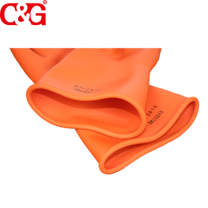 Class <span class=keywords><strong>0</strong></span> Linemen electric safety Long Sleeve insulating Latex rubber gloves - Product Image 5