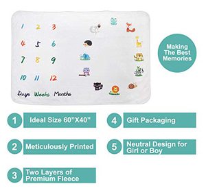 Custom Printing Cute Throw <strong>Blanket</strong> Flannel Baby <strong>Milestone</strong> <strong>Blanket</strong> Baby Monthly Photography <strong>Blanket</strong> - Product Image 5