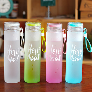 Colorato lettera bottiglia di acqua di vetro <span class=keywords><strong>con</strong></span> copertura del panno glassato bottiglia di vetro portatile bere tazza - Product Image 5