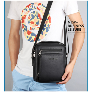 Mens PU leather shoulder messenger bag personalized business casual shoulder tote bag - Product Image 6