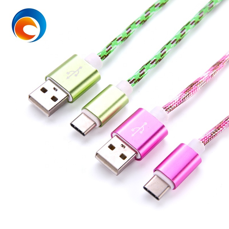 Android 2 en 1 Charge Transmission Câble de Données Micro USB pour le Nylon Tressé