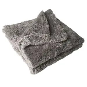 Wholesale 470gsm 16x16 Inches Grey Microfiber Towel Soft Micro Fiber Cloth Car Wash Cloth Absorbent Car Buffing Towels