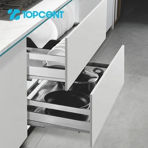 Cesta Deslizante para Cajón de Cocina de Acero Inoxidable Cromado Moderno, con Cierre Suave - Product Image 3
