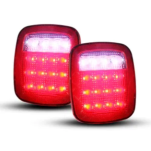 Đèn LED Phía Sau Dừng Đuôi Chạy Ngược Đèn Phanh Sử Dụng Cho Xe Jeep Wrangler TJ TJ CJ YJ JK Đèn LED Màu Đỏ