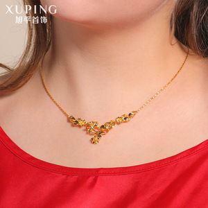 AN8051902 xuping मिश्र धातु फूल के आकार jwelleries हार + मढ़वाया 24k सोने तुर्की - Product Image 2