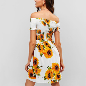 Vacaciones <span class=keywords><strong>de</strong></span> verano <span class=keywords><strong>de</strong></span> la muchacha al por mayor Smocked <span class=keywords><strong>de</strong></span> <span class=keywords><strong>girasol</strong></span> vestido - Product Image 5