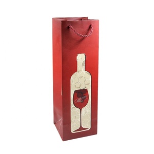 Conception Personnalisée Imprimé De Luxe D'emballage de Cadeau de Bouteille de Vin Sac En Papier - Product Image 3